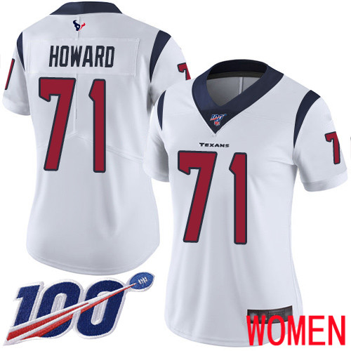 Houston Texans Limited White Women Tytus Howard Road Jersey NFL Football 71 100th Season Vapor Untouchable